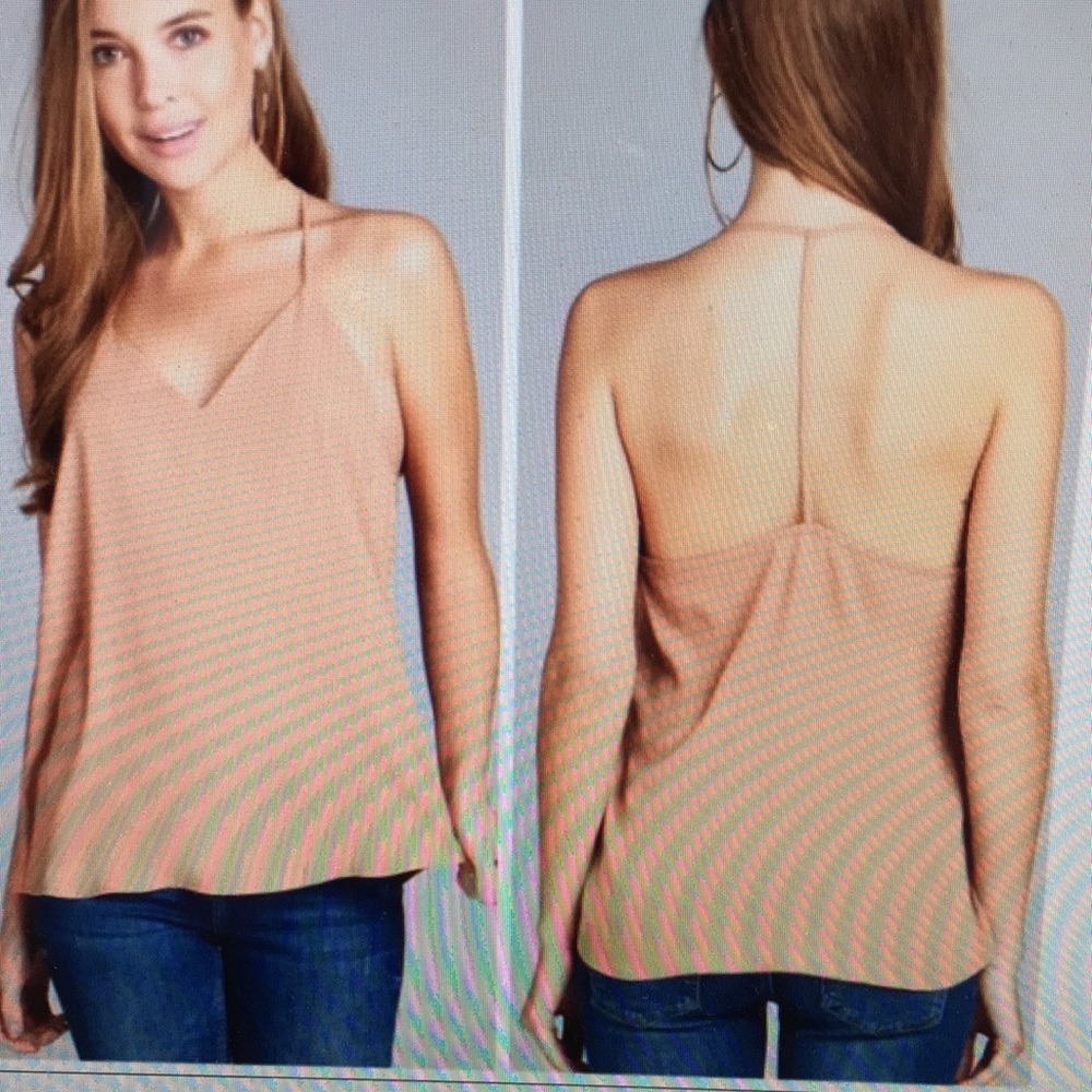 Tan Apricot T Strap Tank Top - Picture 5 of 8